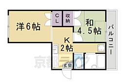七条ハイツ 2階2DKの間取り