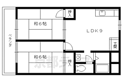 京阪本線 淀駅 徒歩24分の賃貸マンション 4階2LDKの間取り