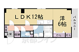 グリーンハウス七条 2階1LDKの間取り