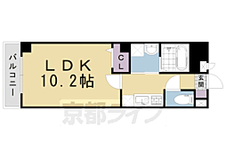 ノイ　ブルーメ桂川 4階1Kの間取り