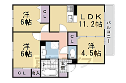アミカル宮ノ前 1-202 2階3LDKの間取り
