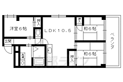 JR東海道・山陽本線 長岡京駅 徒歩10分の賃貸マンション 4階3LDKの間取り