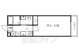 グランメゾン梅小路 1Kの間取図画像