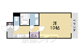 シャルレ桂坂 1Kの間取図画像