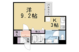 クオリカ桂西口 1Kの間取図画像