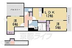 グランシャリオ京都南 2LDKの間取図画像
