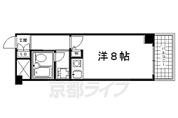 レスポアール四条大宮 ワンルームの間取図画像