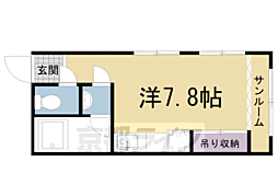 聖護院ハイツ ワンルームの間取図画像