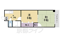 八文字屋ビル 2DKの間取図画像
