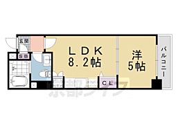 モア七条 1LDKの間取図画像