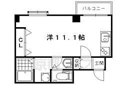 ダイアパレス西大路御池 ワンルームの間取図画像