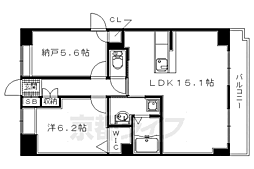グリーンサムオオクボ 1SLDKの間取図画像