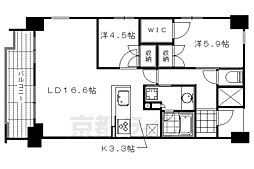 シエリア京都四条河原町 2LDKの間取図画像