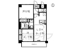 エステムプラザ京都聚楽第雅邸 2LDKの間取図画像