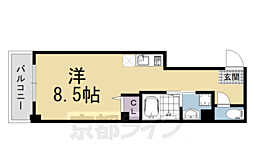 grandir烏丸 ワンルームの間取図画像