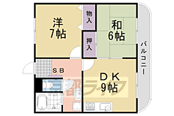 スラージュマン1 2DKの間取図画像