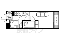 レオパレスコーポ西新道バザール 1Kの間取図画像