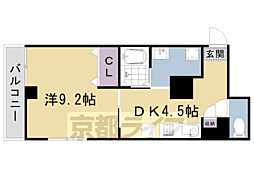 グランデ西五条 1DKの間取図画像