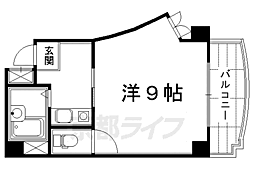 カミュエラ四条 1Kの間取図画像
