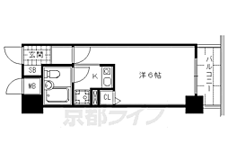 エスリード四条河原町 1Kの間取図画像