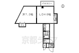 泉涌寺HIRANOマンション 1LDKの間取図画像