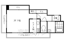 アルテハイム四条大宮 1Kの間取図画像