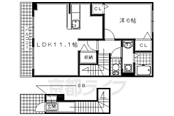 ベルソレイユ 1LDKの間取図画像