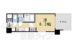 京都市南区戒光寺町マンション 1Kの間取図画像