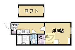 レオパレス西七条 1Kの間取図画像