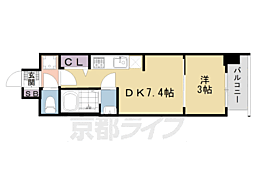 プレサンス京都東寺 1DKの間取図画像