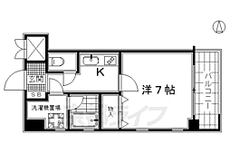 ライオンズマンション京都河原町第3 1Kの間取図画像