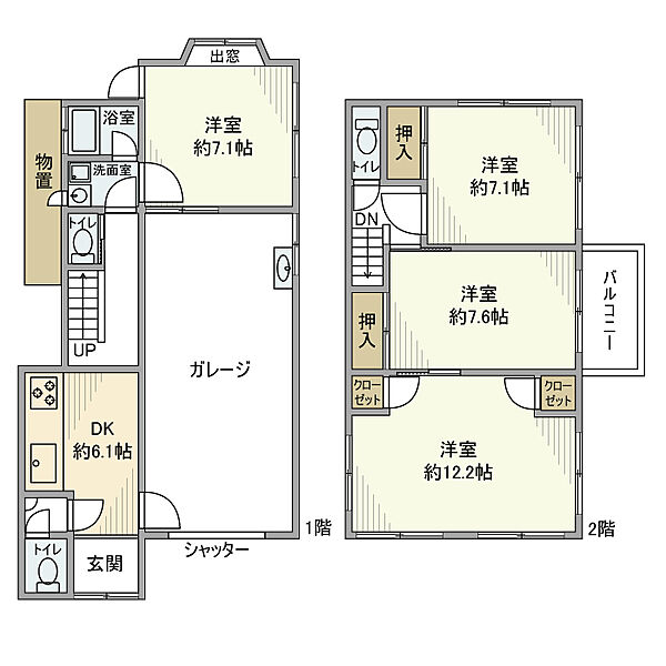 藤代戸建 ｜茨城県取手市藤代(賃貸一戸建4DK・--・85.71㎡)の写真 その2