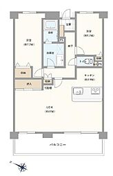 ヒルトップ・ユーカリが丘 2LDKの間取図画像