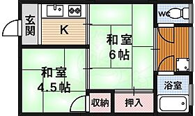 京都府京都市西京区樫原久保町（賃貸アパート2K・2階・33.00㎡） その2