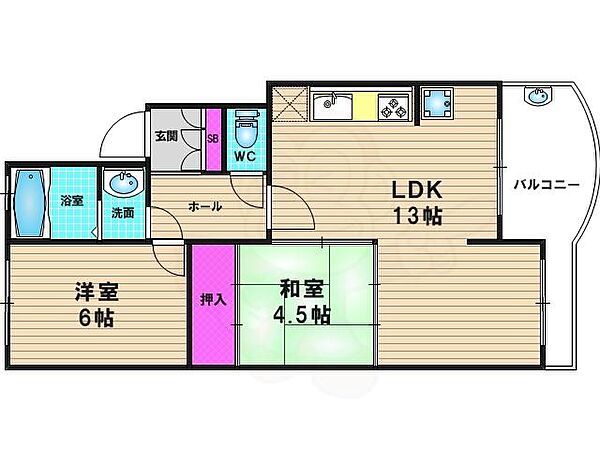 北前田マンション 104｜京都府向日市寺戸町北前田(賃貸マンション2LDK・1階・54.00㎡)の写真 その2