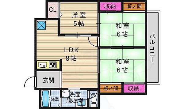 グランドハイツドリーム ｜京都府京都市西京区下津林東大般若町(賃貸マンション3LDK・2階・60.00㎡)の写真 その2