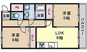 京都府京都市西京区大枝東長町（賃貸マンション2LDK・3階・52.35㎡） その2