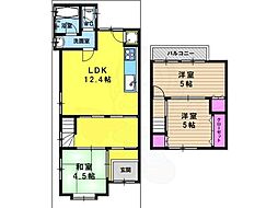 阪急京都本線 西京極駅 徒歩7分の賃貸一戸建て 1階3LDKの間取り