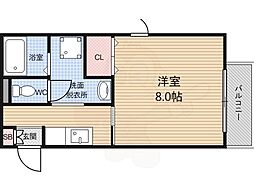 アーベルハイム 1Kの間取図画像