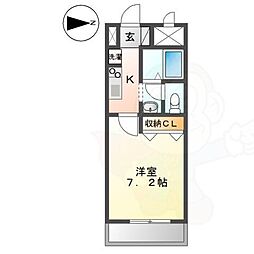 アーバンコート・まはたぎ 3階1Kの間取り