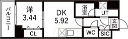 LW京都桜邸 1DKの間取図画像