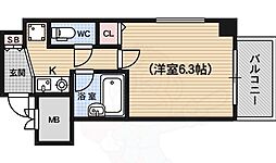 ベラジオ四条堀川 1Kの間取図画像