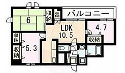サンクスシティーフクイ 3LDKの間取図画像