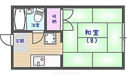 シティーハウス有栖川 1Kの間取図画像