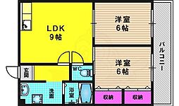 ヴェルナ西京極 2LDKの間取図画像
