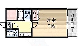 エトワール桂 1Kの間取図画像
