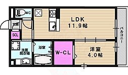 スーリール・アンサンブル 1LDKの間取図画像