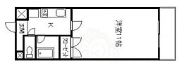 第8パールハイツ安井 1Kの間取図画像