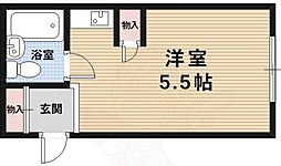 シャトレ花園 ワンルームの間取図画像