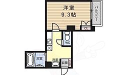 カーサ・ヴェルデ高辻 1Kの間取図画像